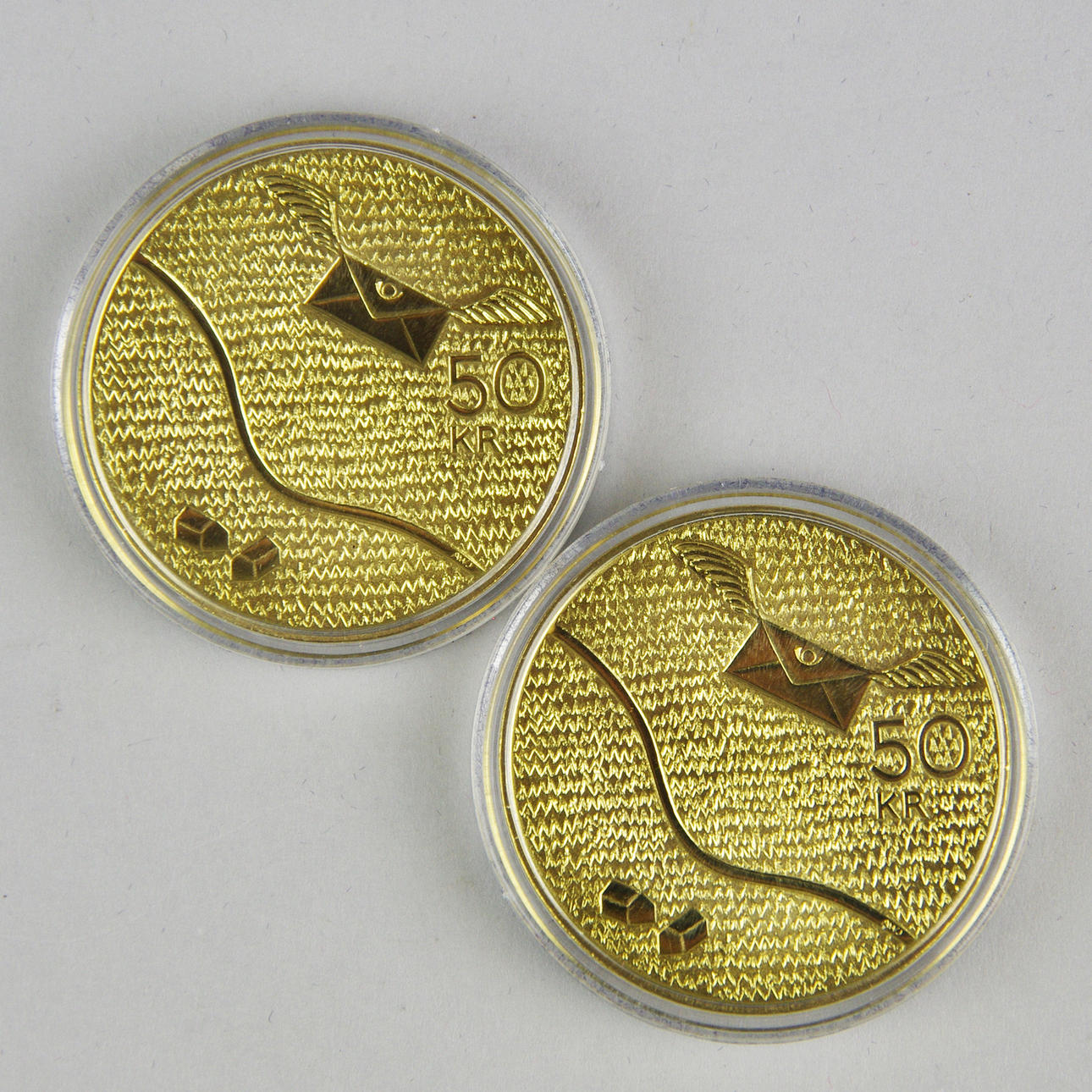 MINNESMYNT, 2 stycken, 50-kronor.