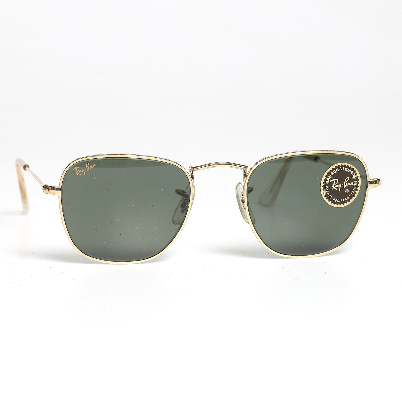 SOLGLASÖGON, Ray Ban, "Classic Metals, style 5, W 1343" G-15 grå. B&L, USA. 1980-tal.