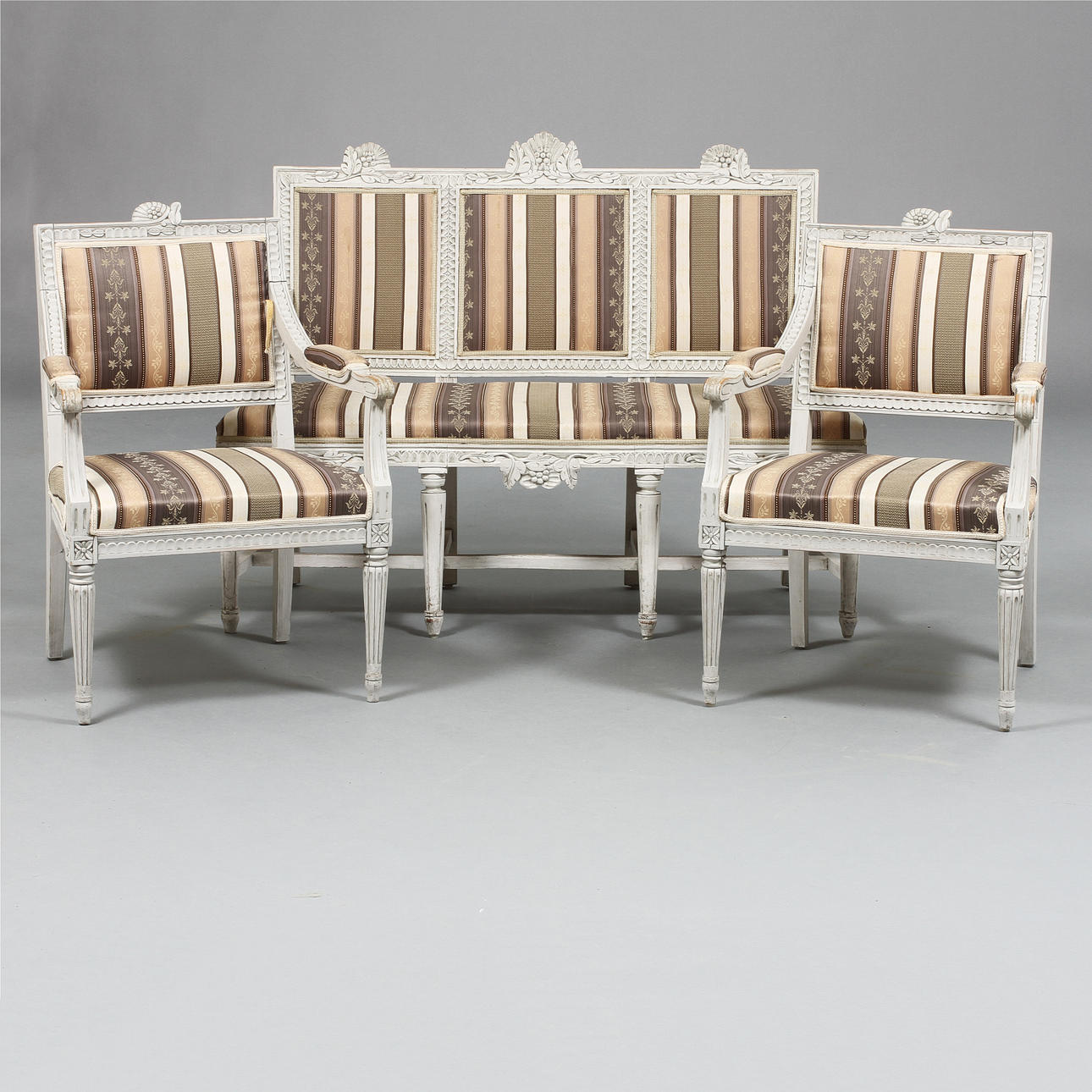 SOFFGRUPP, 3 delar, gustaviansk stil, 1900-tal.