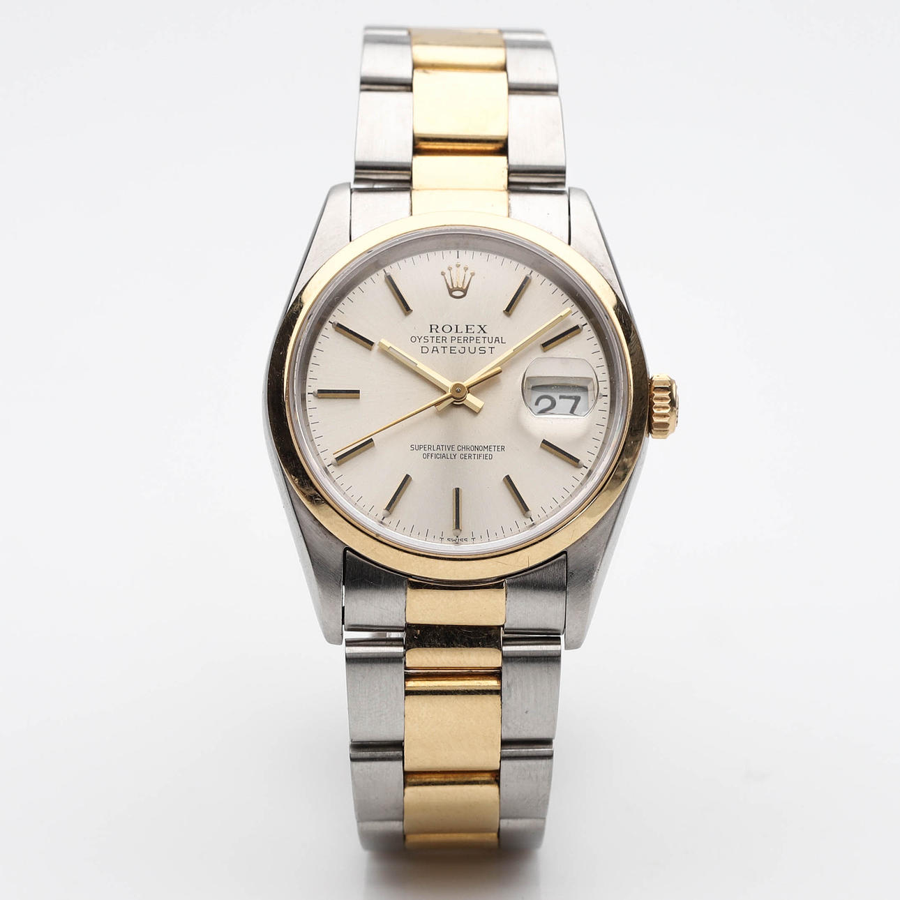 ROLEX DATEJUST, wristwatch, gold/steel, automatic assignment, date, 1990s.