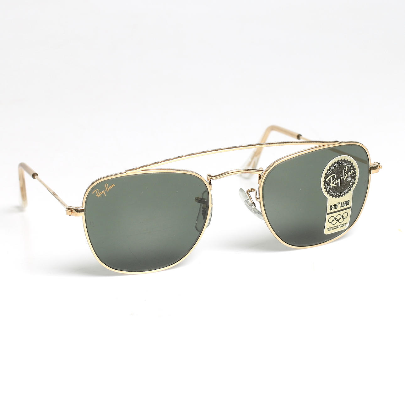 SOLGLASÖGON, Ray Ban, "Caravan W 1344, Arista Style 5" G-15 grå. B&L, USA. 1900-tal.