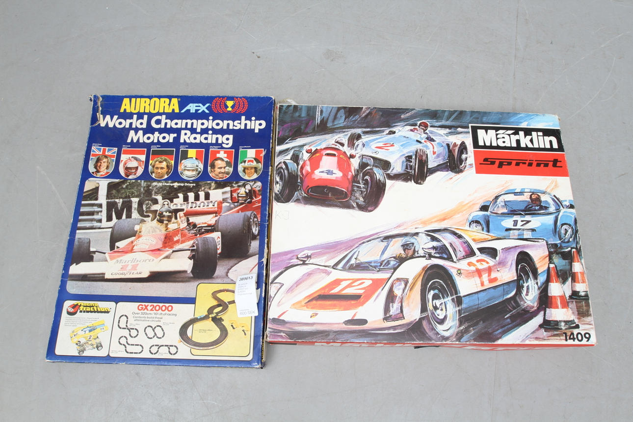 BILBANOR MÄRKLIN SPRINT och AURORA. Originalkartonger.