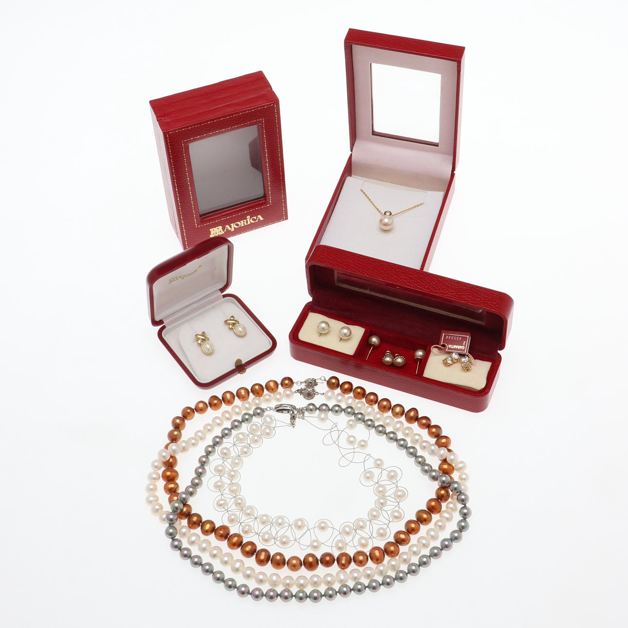 SCHMUCK, 10 Stück, einschließlich Majorica-Perlen.