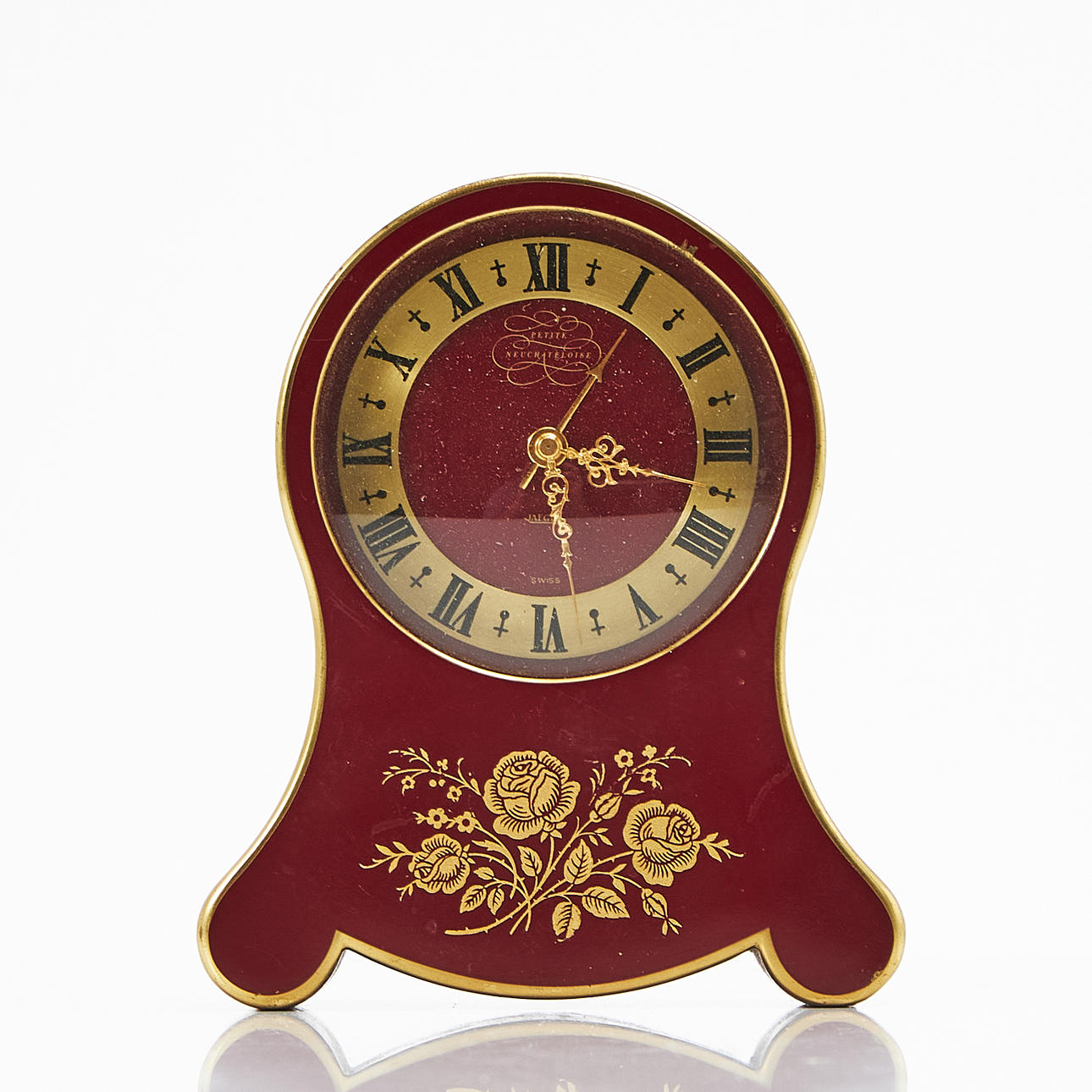 JAEGER, table clock, petite neuchateloise, 1960s/70s.