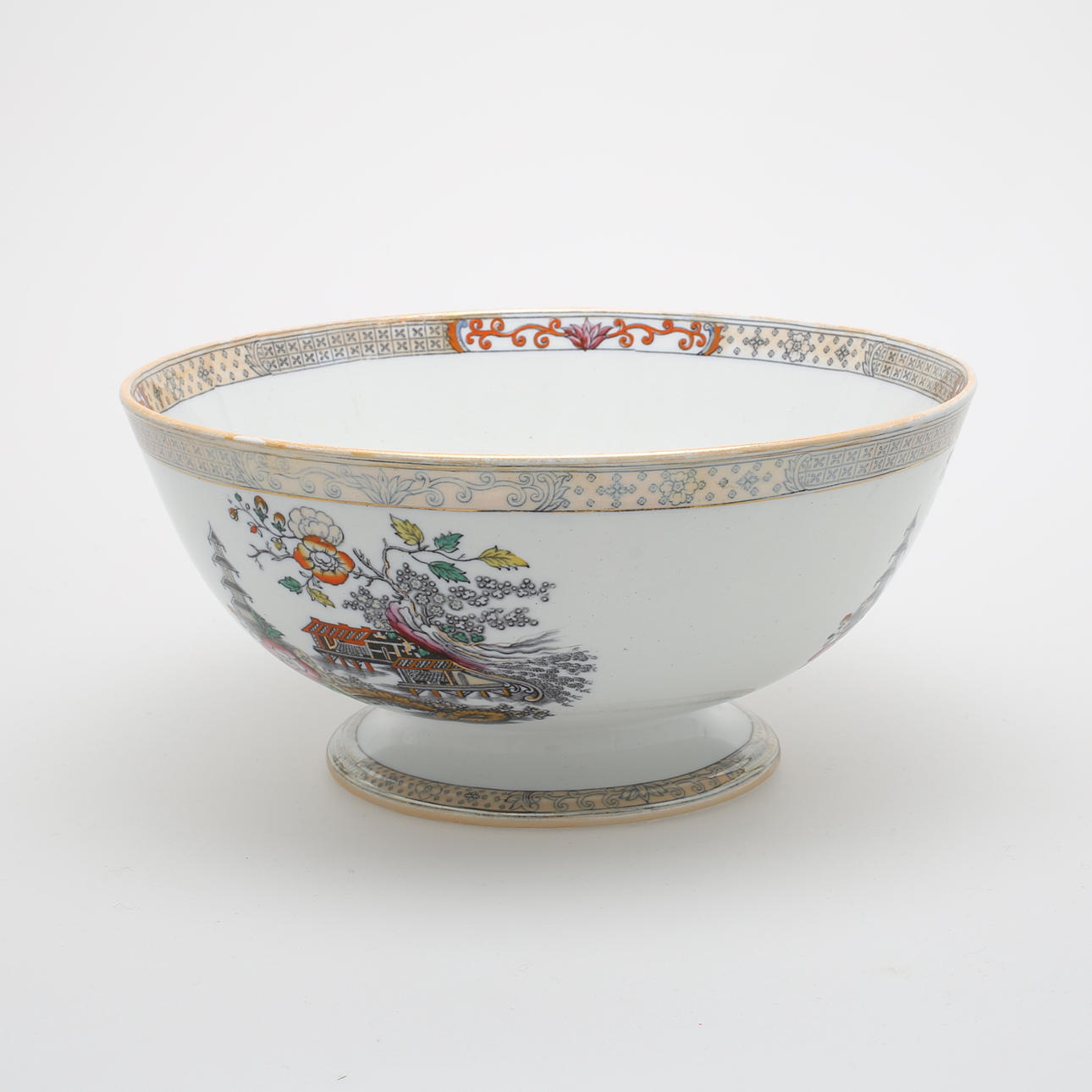 BÅLSKÅL, flintgods, "Japan", Rörstrand, 1800-talets slut.