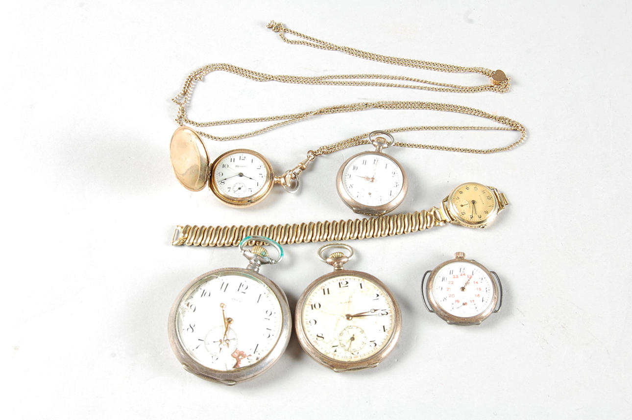 FICKUR, ARMBANDSUR, 6 delar, silver, 2 st doublé.