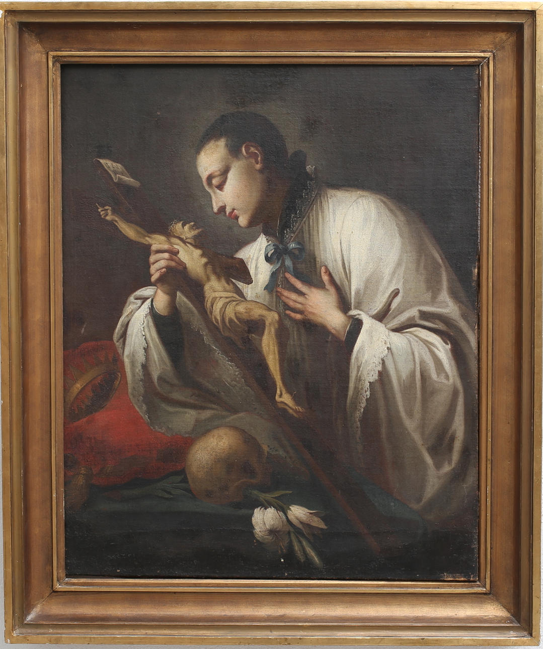 FRANCESCO TREVISANI (1656-1746). TILLSKRIVEN. St. Aloysius. Olja på duk, osignerad.