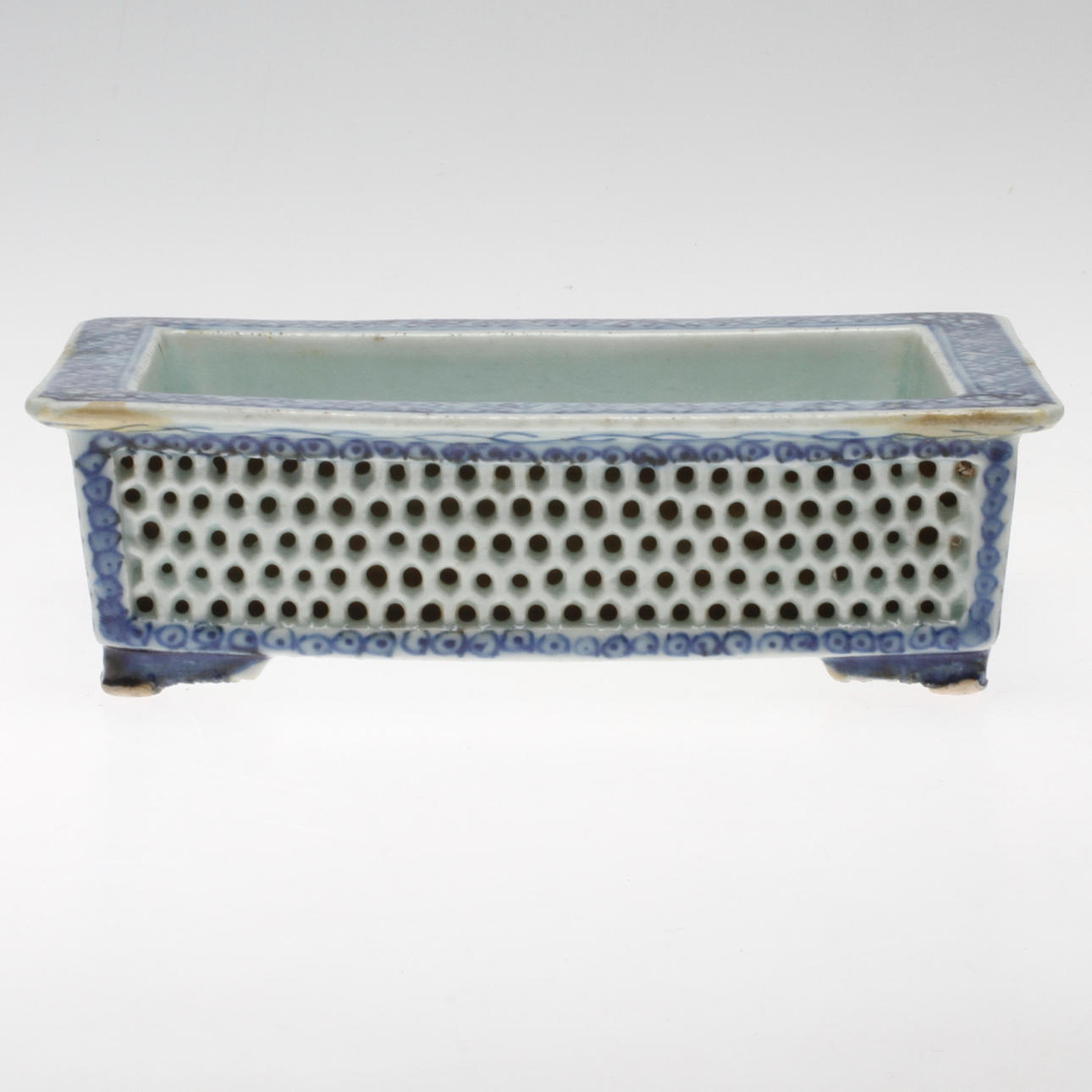 SKÅL, "Narcissus bowl", porslin, blå vit, Kina, 1900-talets första hälft.