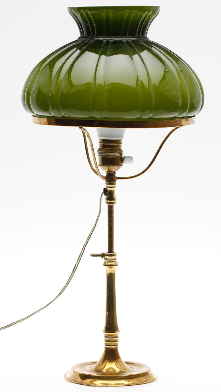 BORDSLAMPA, mässing, tidigt 1900-tal.