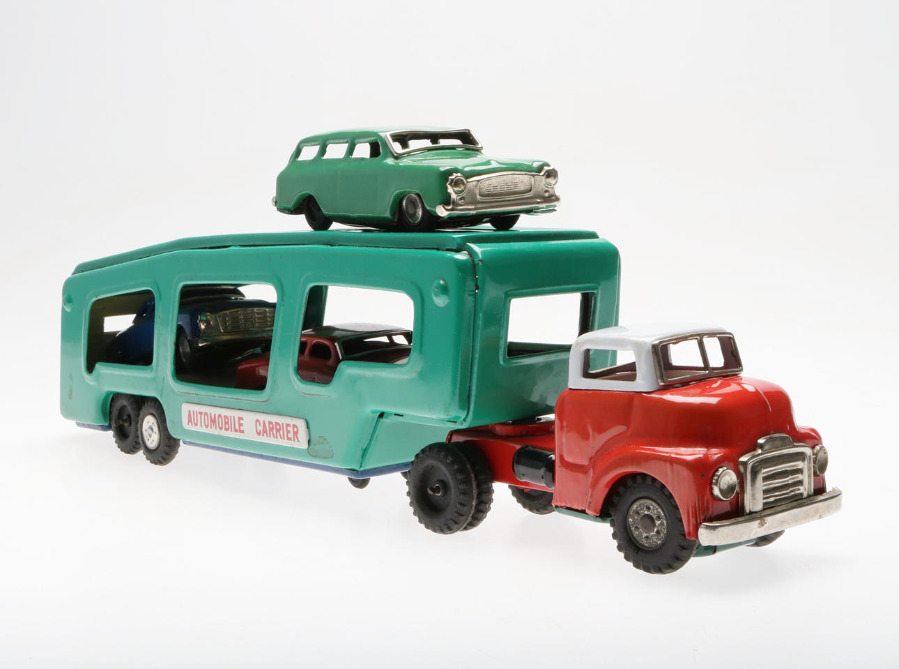 LEKSAKSBILAR, 5 delar, "Automobile Carrier", Japan, 1950-tal.