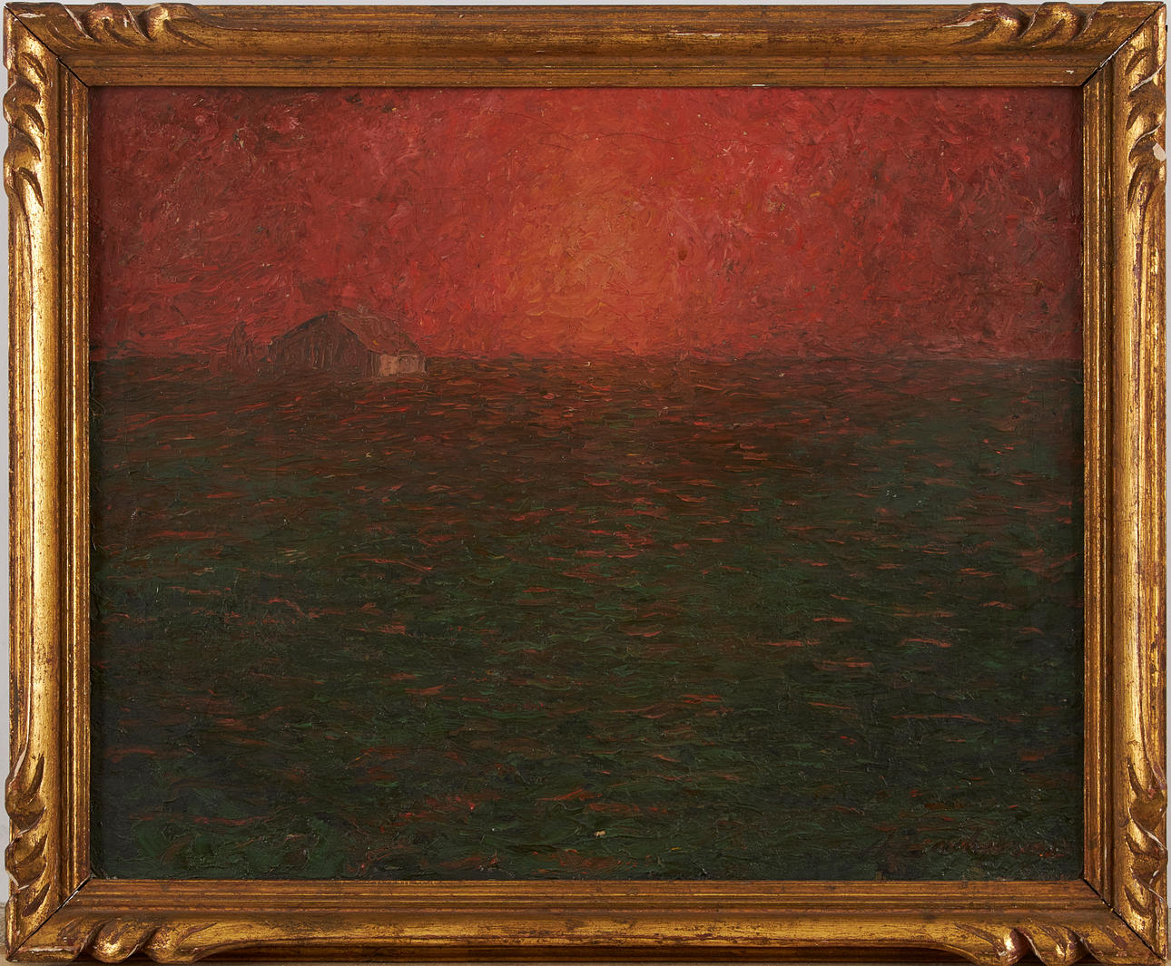 AXEL ZACHRISSON. sunset, oil on canvas, signed.