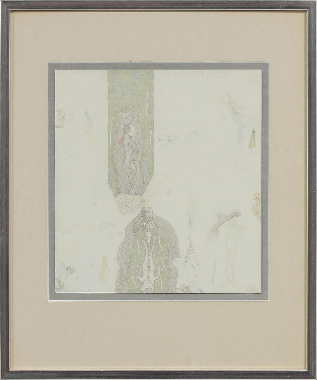 FELIX WASKE. Komposition, blandteknik, signerad och daterad -79, Wien.