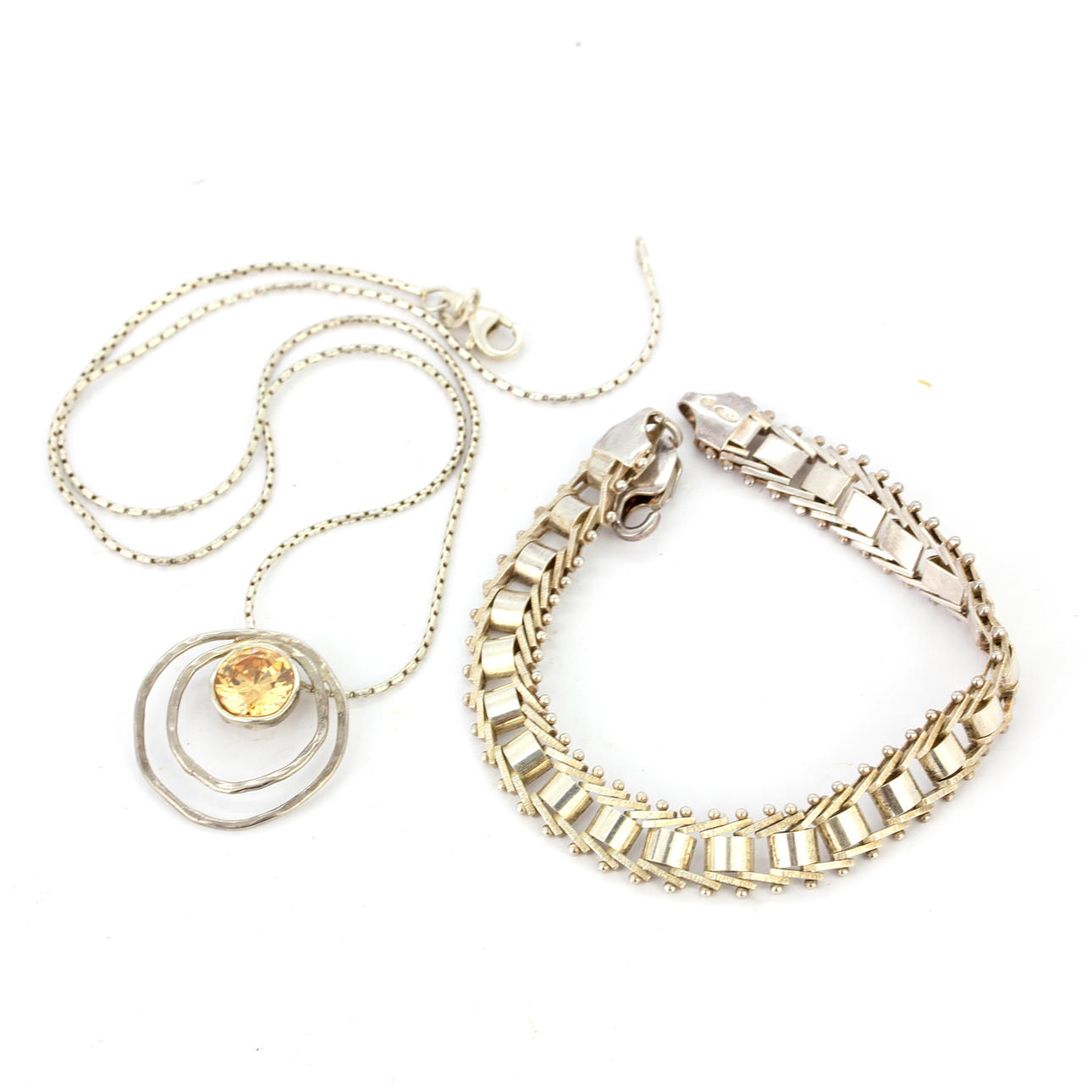 925 SILVER HALSBAND OCH ARMBAND.