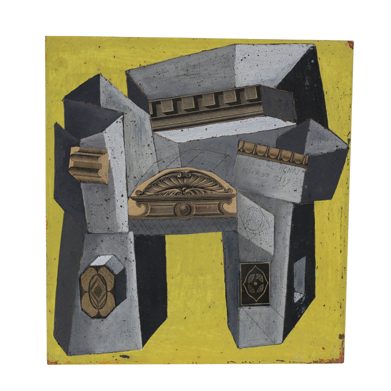 PASCAL HENRI POIROT (1958). Composition, mixed media, signed and dated 1999.