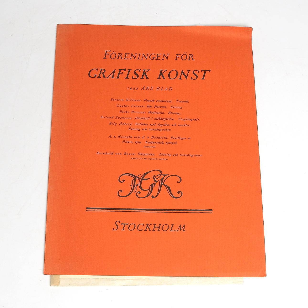 TRÄSNITT/ETSNINGAR, figurscener, 4 st, bl.a. Torsten Billman. Föreningen för grafisk konst. 1900-talets första hälft.