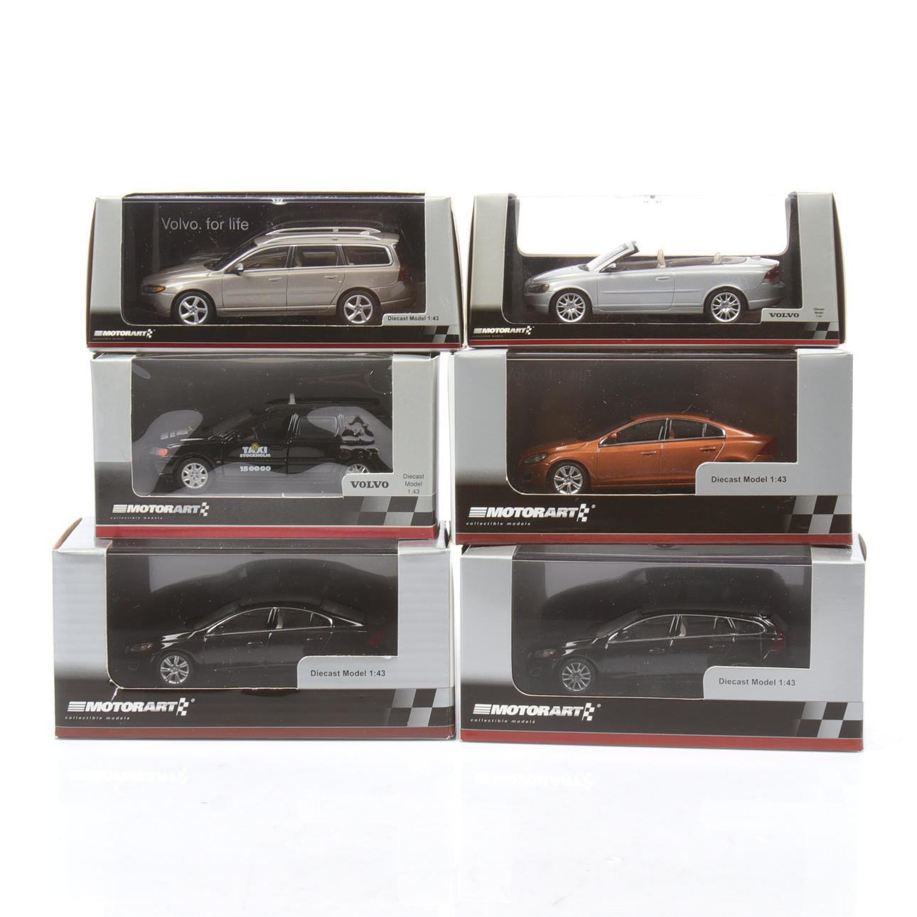 MODEL CARS, 6 pcs, metal/resin, among others Volvo S60, MotorArt