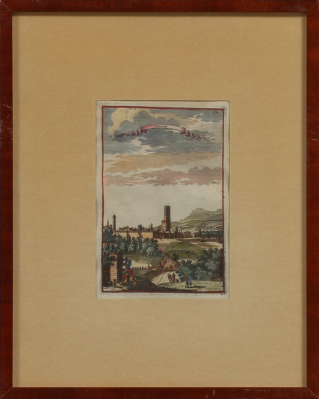 ETSNINGAR, 4 st, kolorerade, 1800-tal.