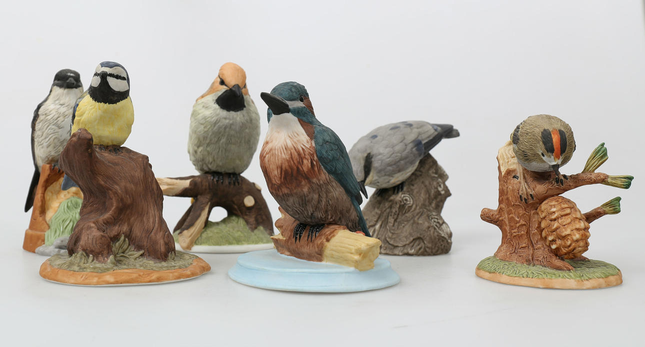 FIGURINER, porslin, 6 stycken, limiterad upplaga 9500, Svenskt Glas, 1900-talets andra hälft.