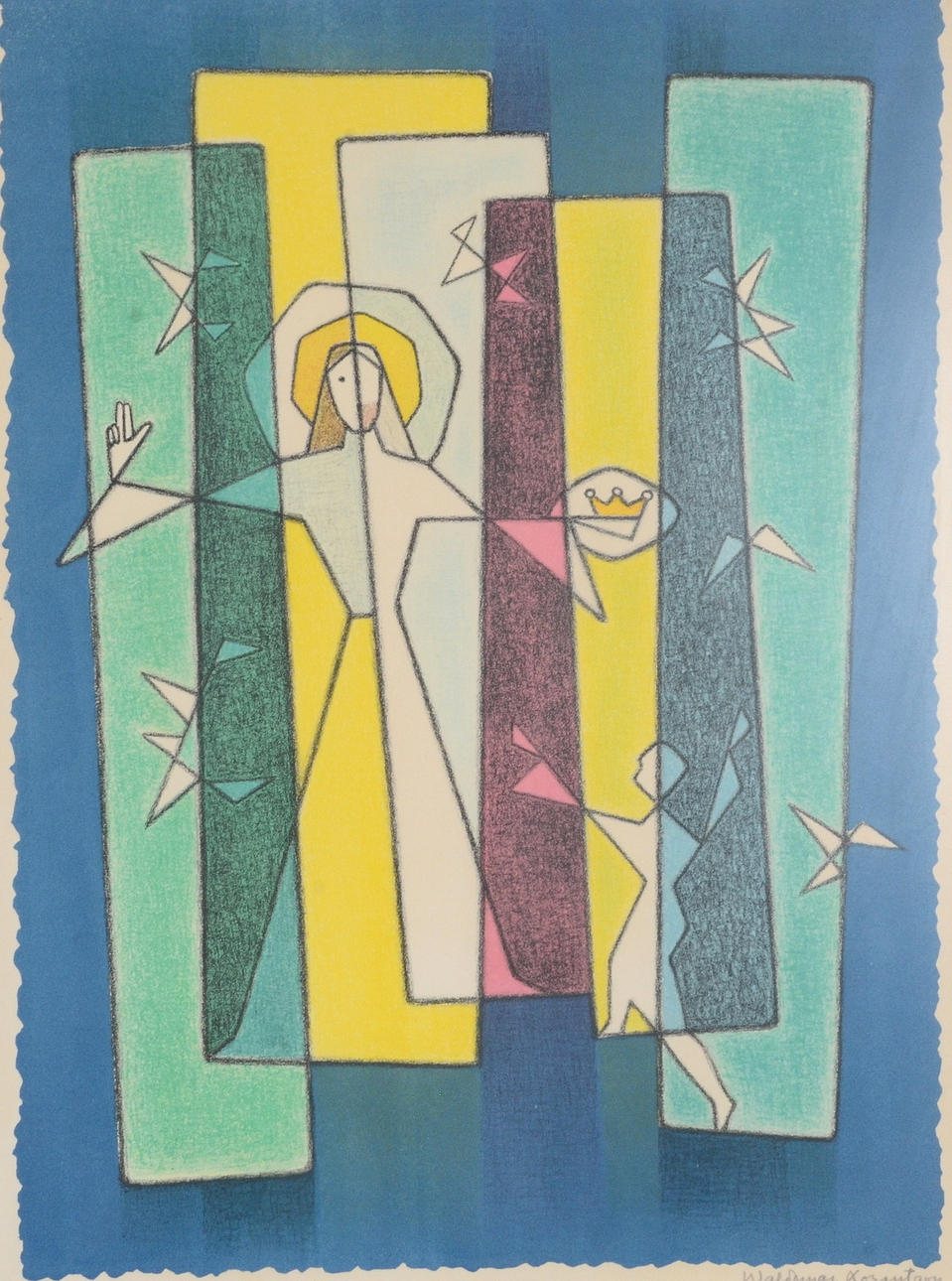 WALDEMAR LORENTZON. Färglitografi.