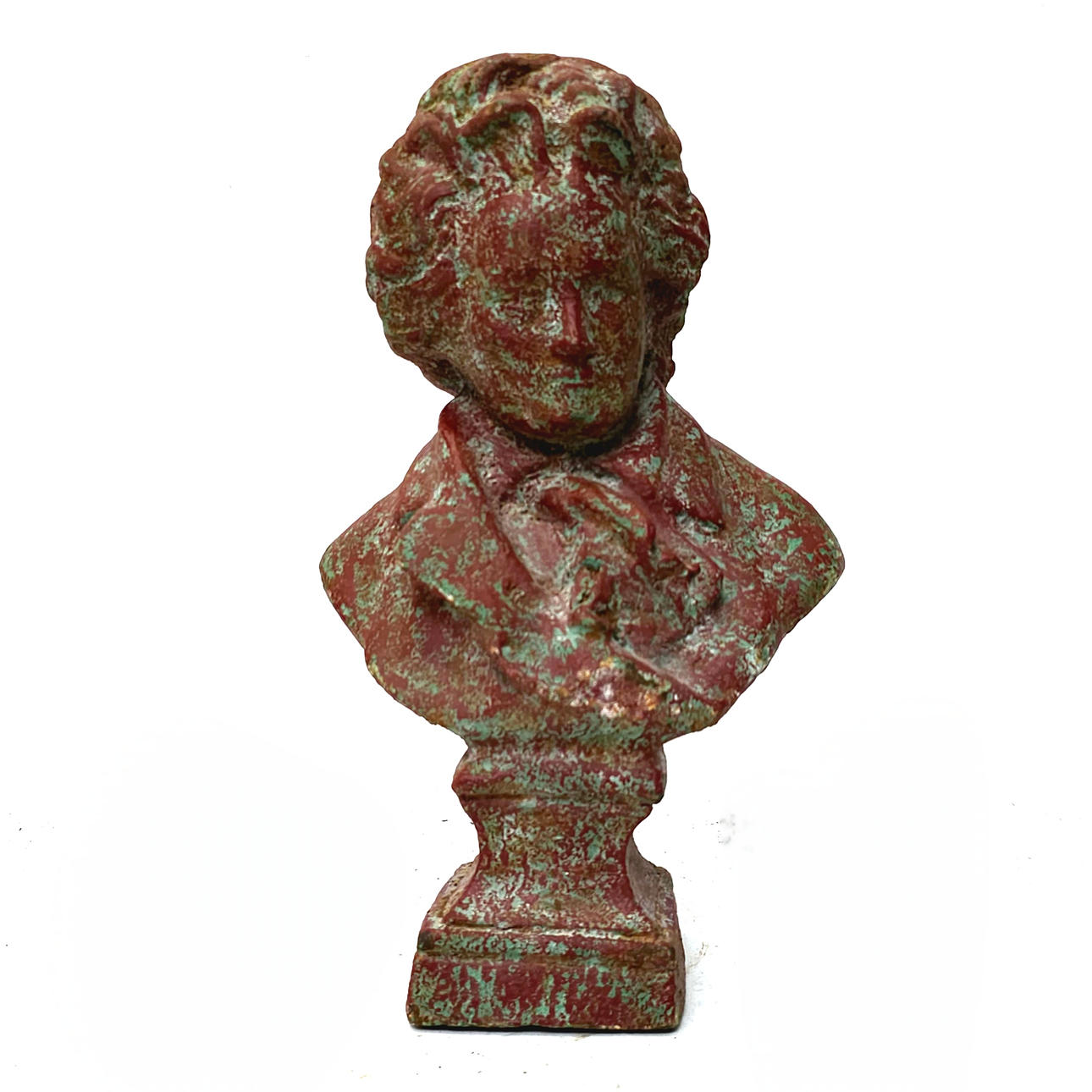 BUSTO DE MOZART EN HIERRO PATINADO.