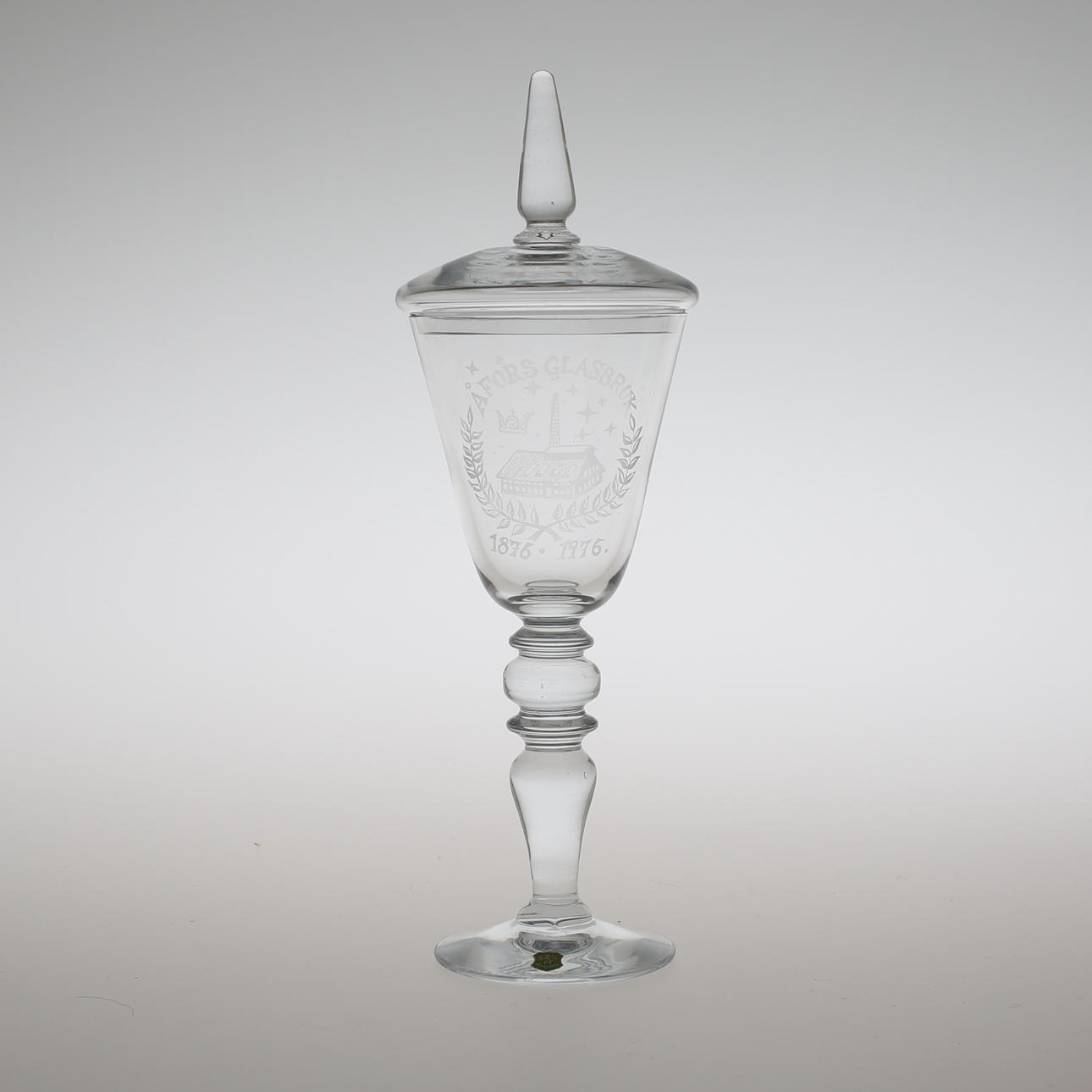 LOCKPOKAL, glas, Bertil Vallien, Åfors Glasbruk 100 år 1876-1976, signerad.