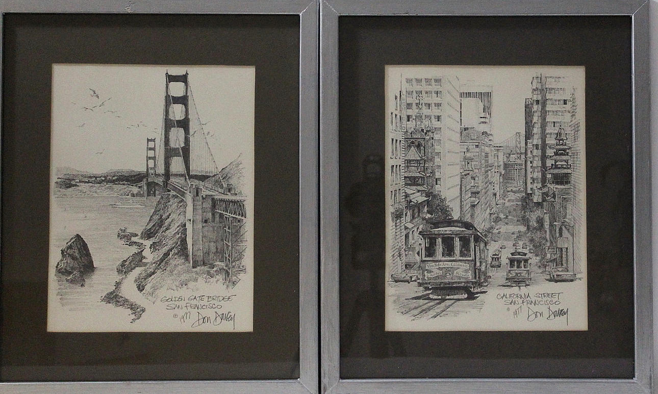 DON DAVEY. grafiska blad, 2 st, signerade och daterade i trycket.