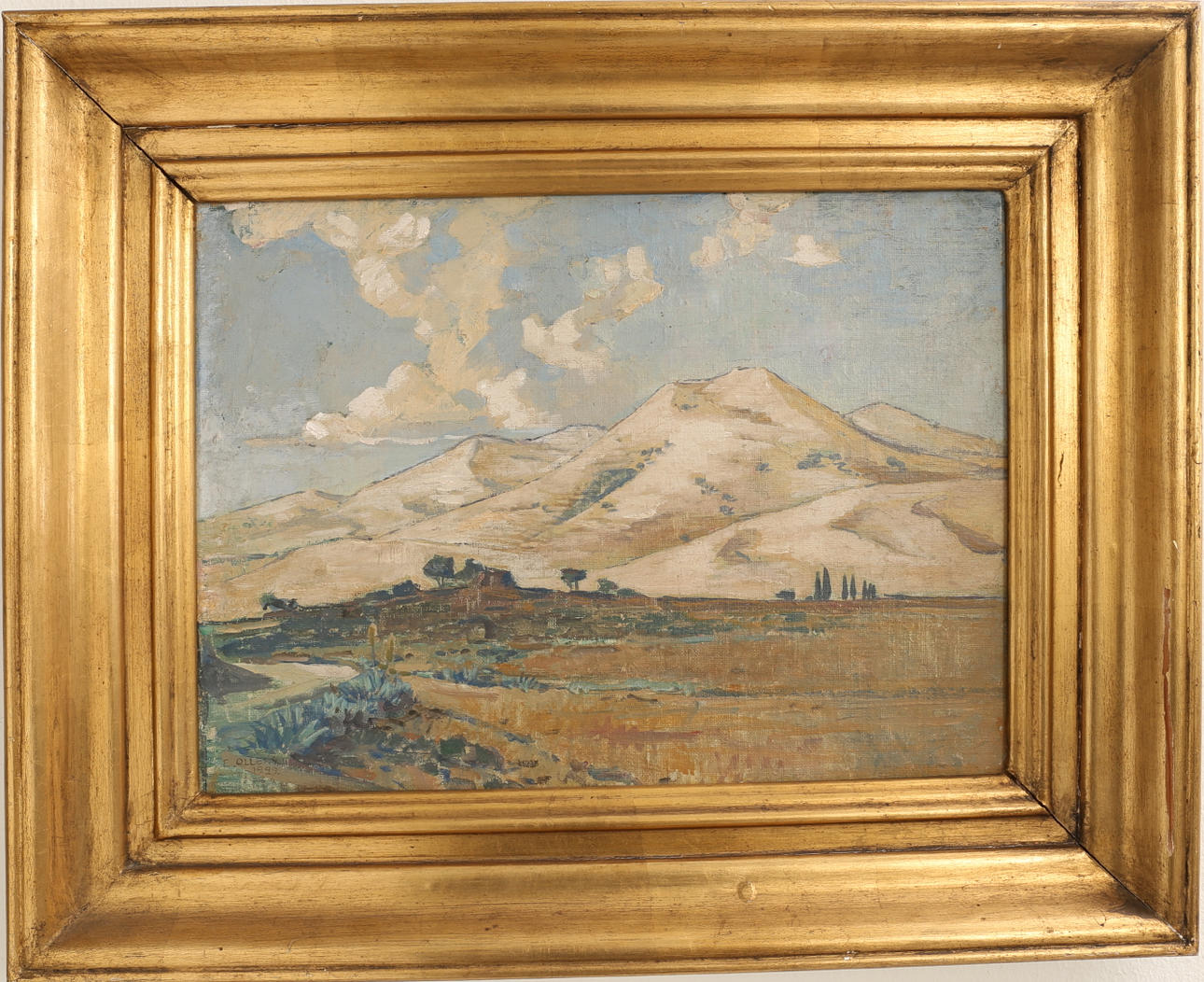 EDVIN OLLERS. Olja på pannå, berglandskap signerad och daterad 1922.