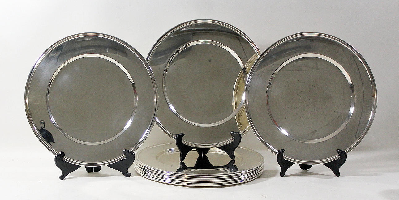 TALLRIKSUNDERLÄGG, 8 st, silverpläterade.