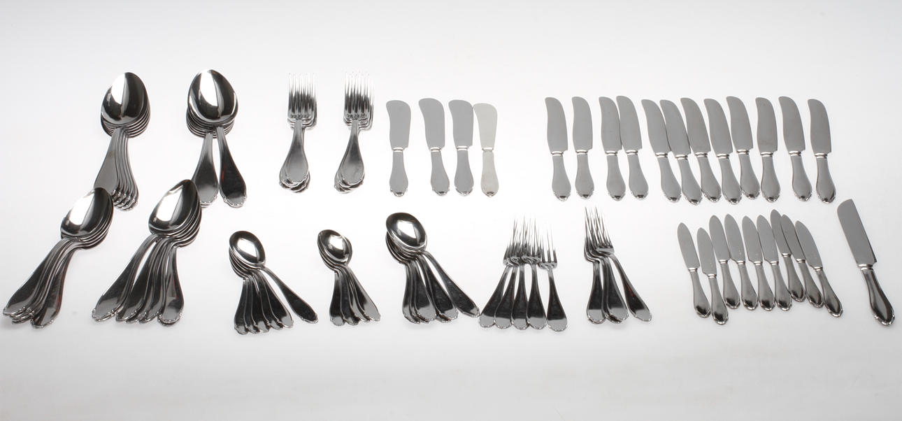BESTICKUPPSÄTTNING, ca 87 delar, rostfritt stål, 1900-talets andra hälft.