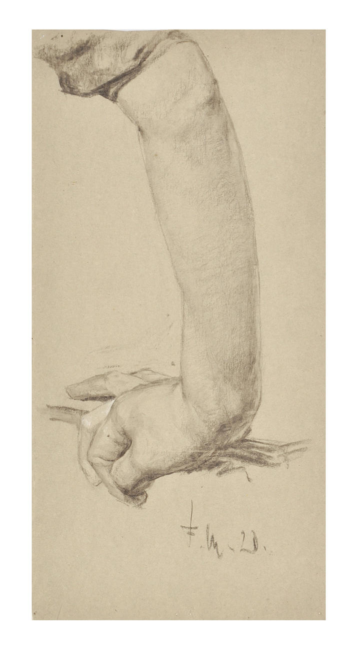 FRITZ MEHNERT. Studie av en stödd höger arm.
