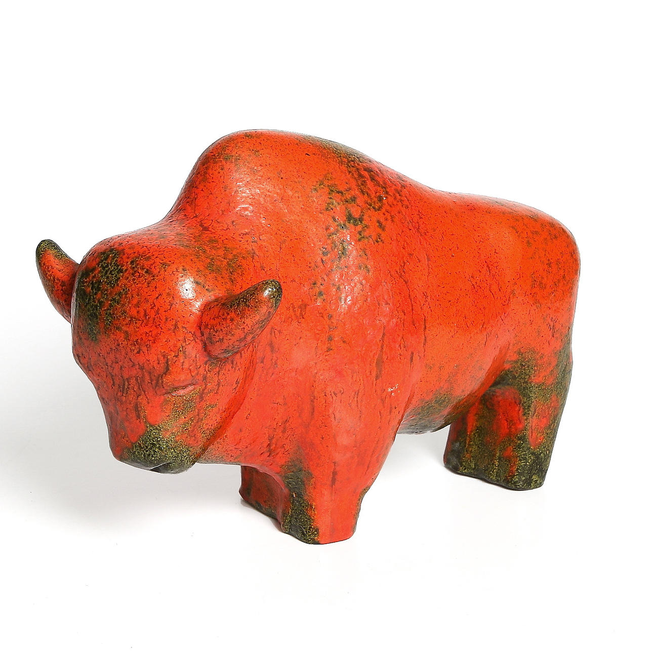 SKULPTUR, tjur, keramik, Kurt Tschörner och Otto Gerharz, Ruscha Keramik, Tyskland, 1960-tal.