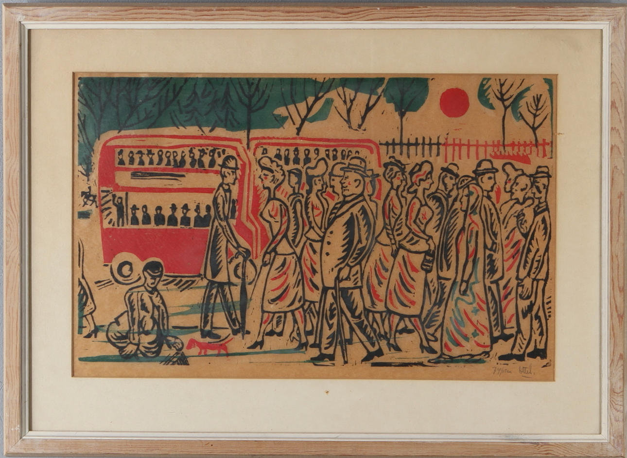 OTTE SKÖLD. Londonmotiv, trässnitt, signerad och numrerad 74/115.