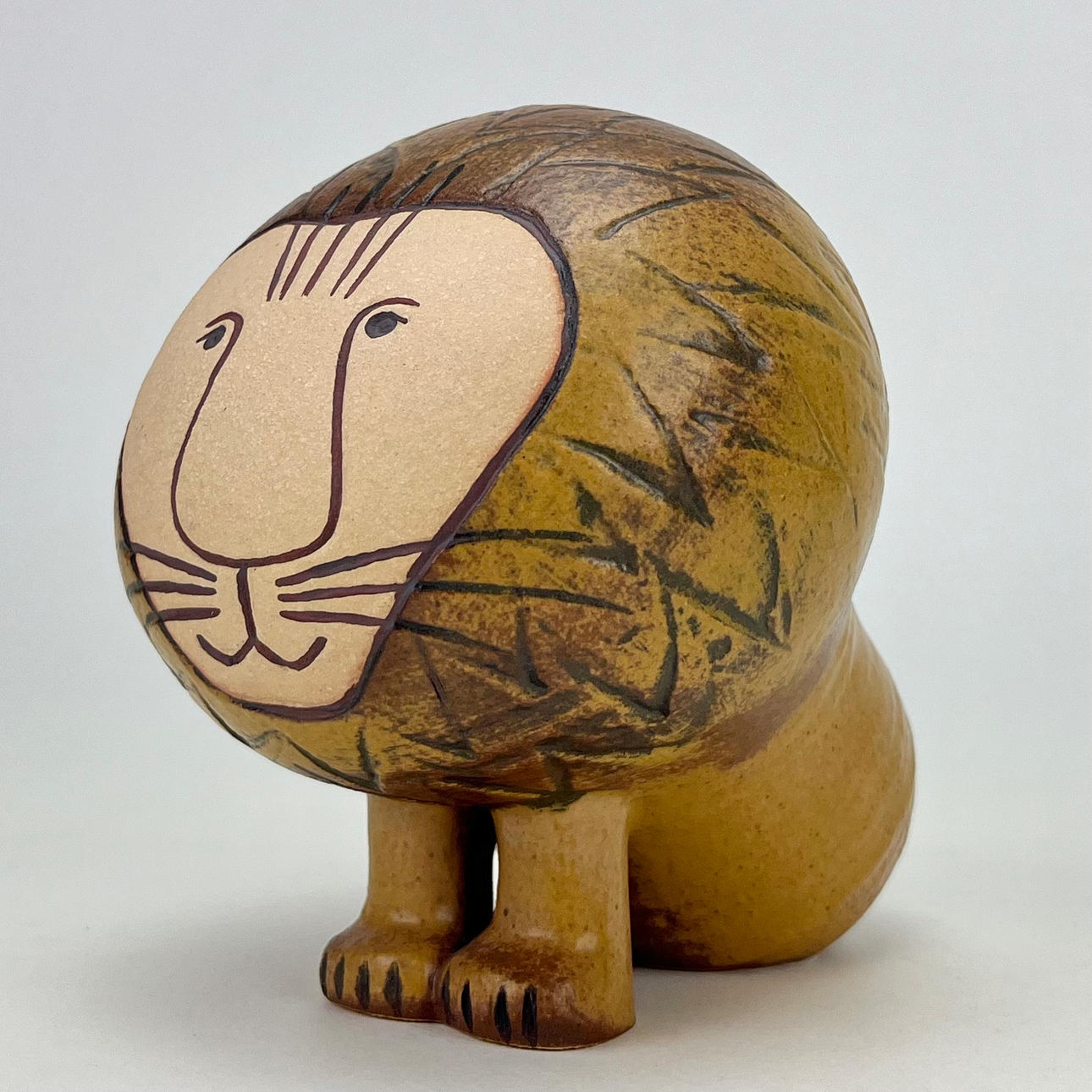LISA LARSON. Figurine, stoneware, lion, Gustavsberg.
