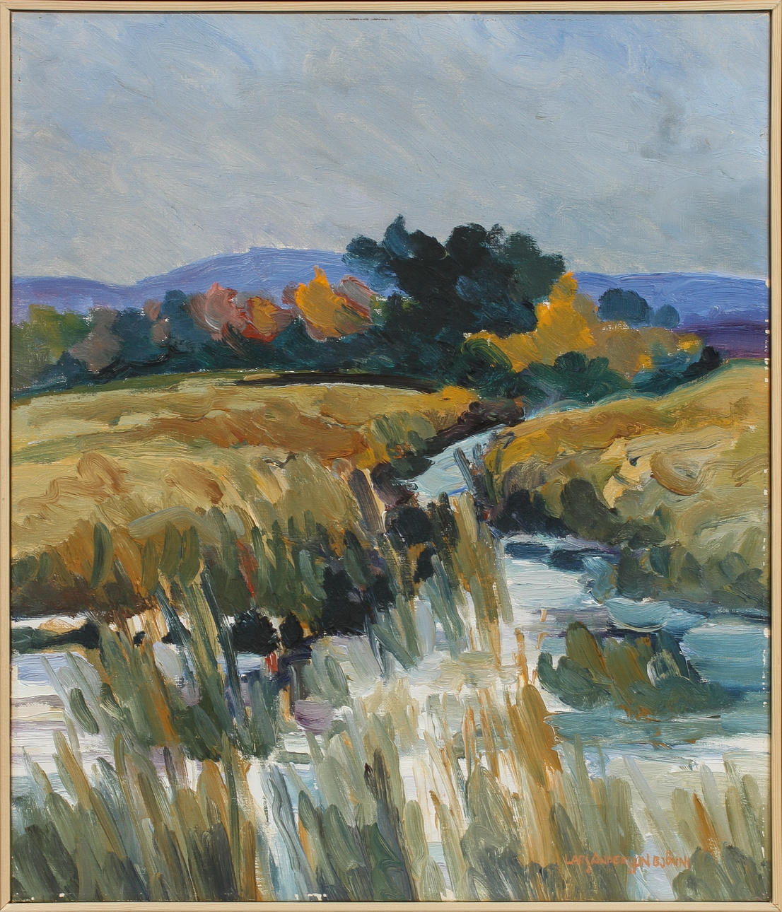 LARS ANDERSSON BJÖNNI. "Höstdike", olja på duk, signerad.