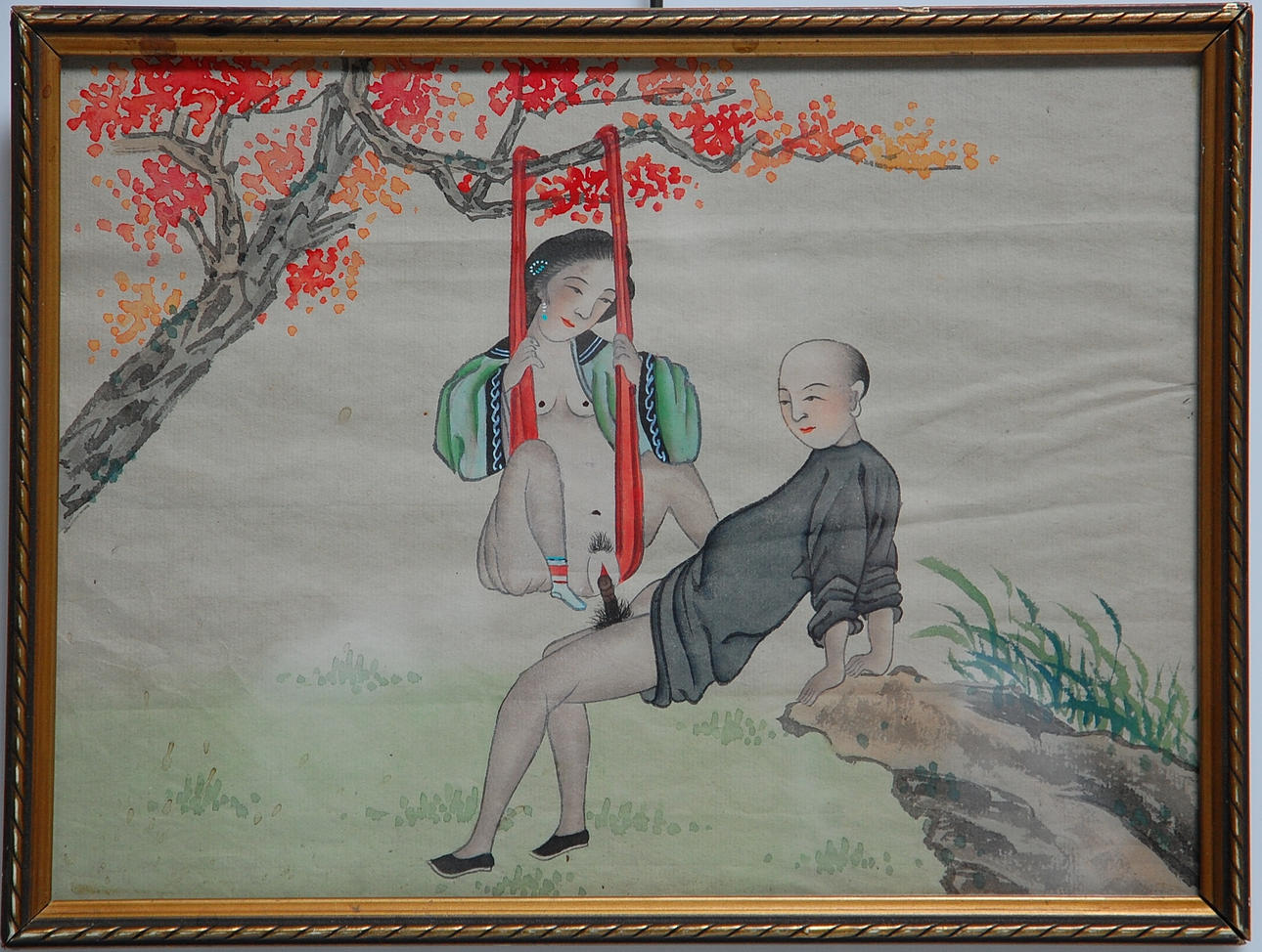 AKVARELL, erotisk, Kina.