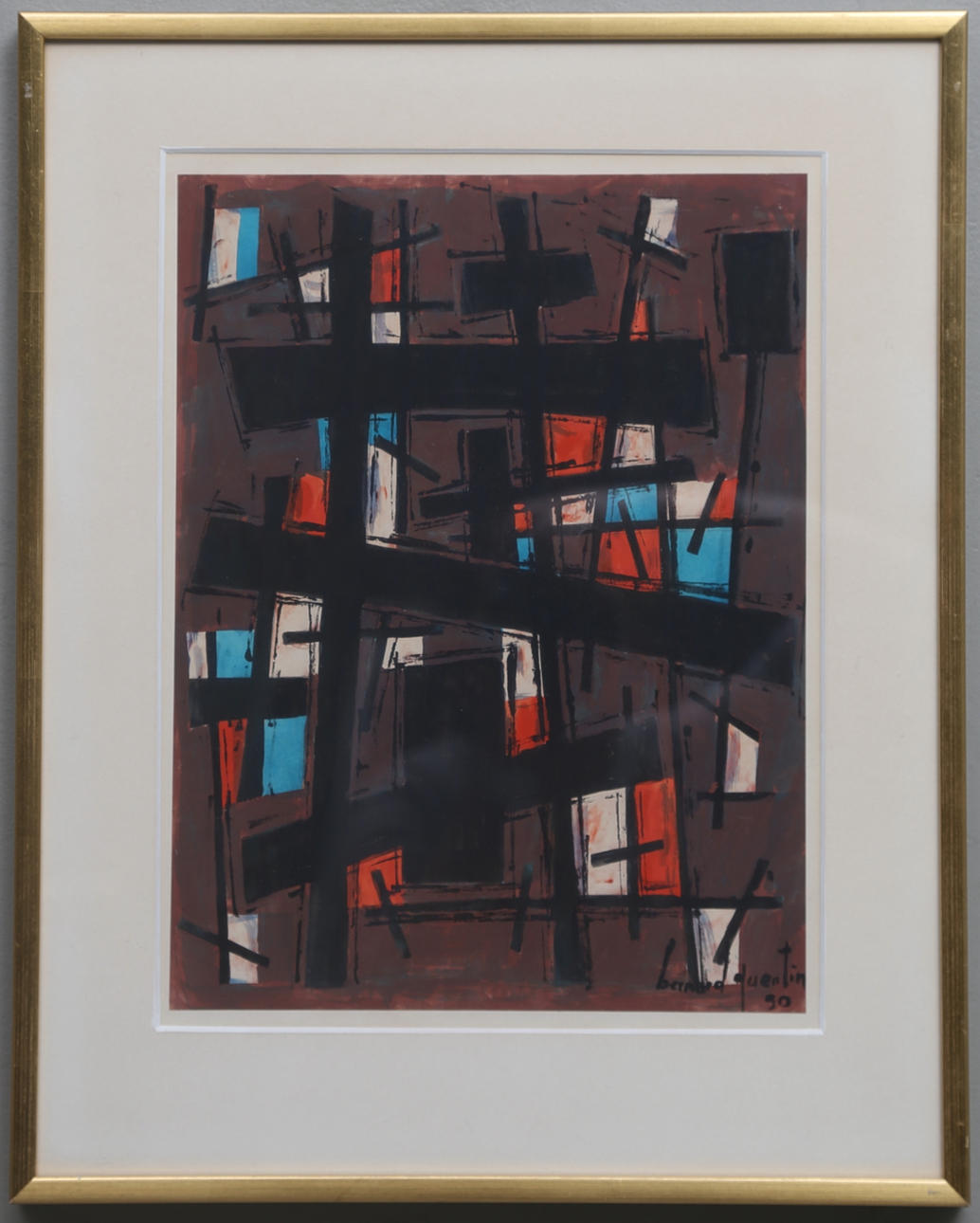 BERNARD QUENTIN. Gouache, signerad och daterad 50.