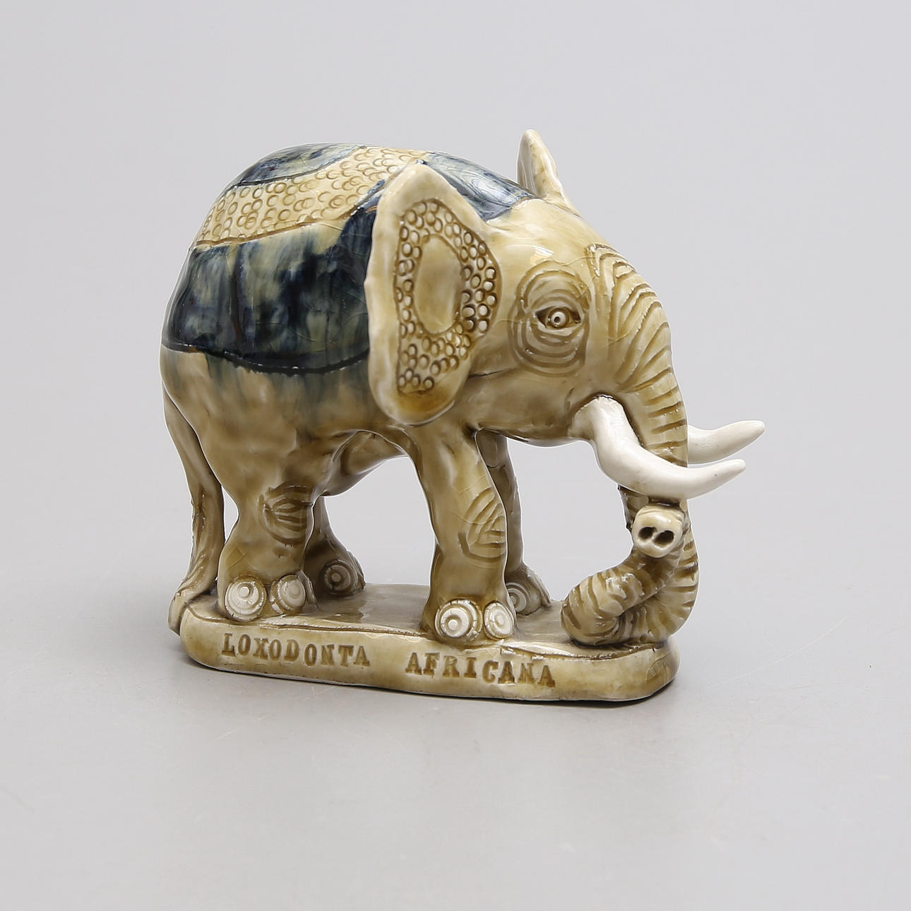 REX STUART-BECK. Figure, “Loxodonta Africana”, glazed earthenware, signed below Rex, Dalen, dated 1973.