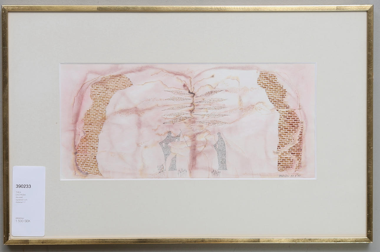 THEA EKSTRÖM. Akvarell, signerad och daterad 77.