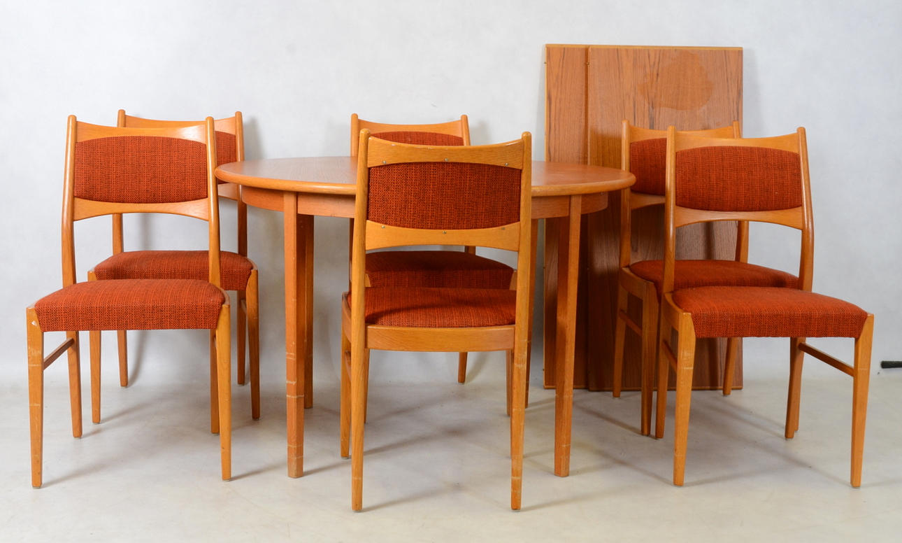MATGRUPP, 7 delar, teak, B. Fridhagen, Bodafors, 1950/60-tal.
