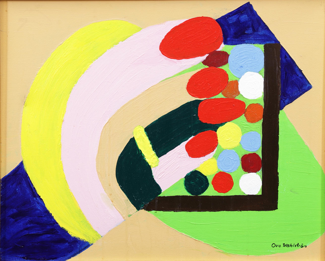 OVE WAHLSTRÖM. Composition, oil on canvas, signed.