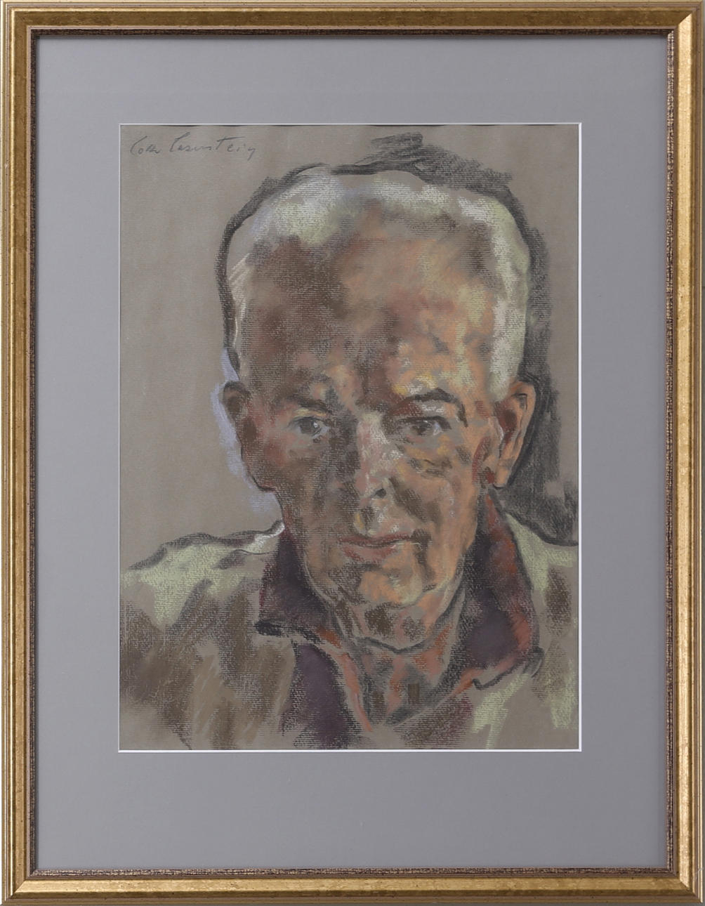 LOTTE LASERSTEIN. Porträtt, pastell, signerad.