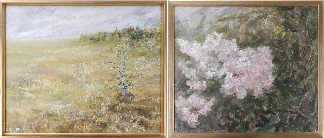 ULLA BERTHELS. Oljemålningar, 2 st, signerade.
