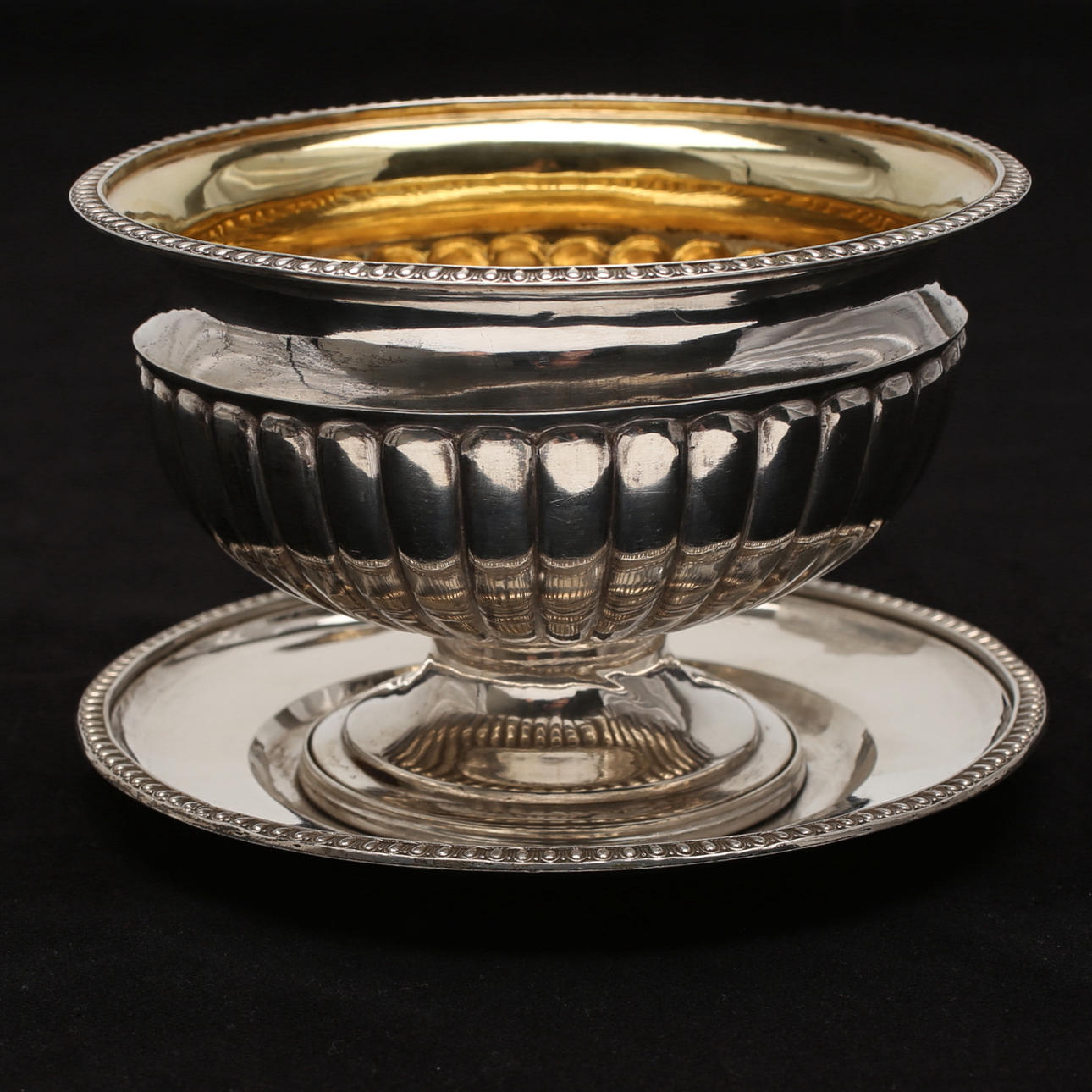 SÅSSKÅL, silver, 474 gr. Johan Fredrik Masman, Stockholm 1831.