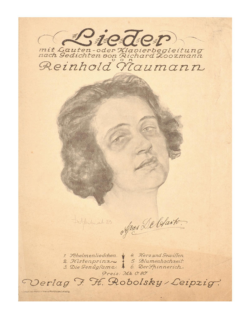 FRITZ MEHNERT. Försättsblad till låtprogrammet för Reinhold Naumann (Richard Zoozmann).