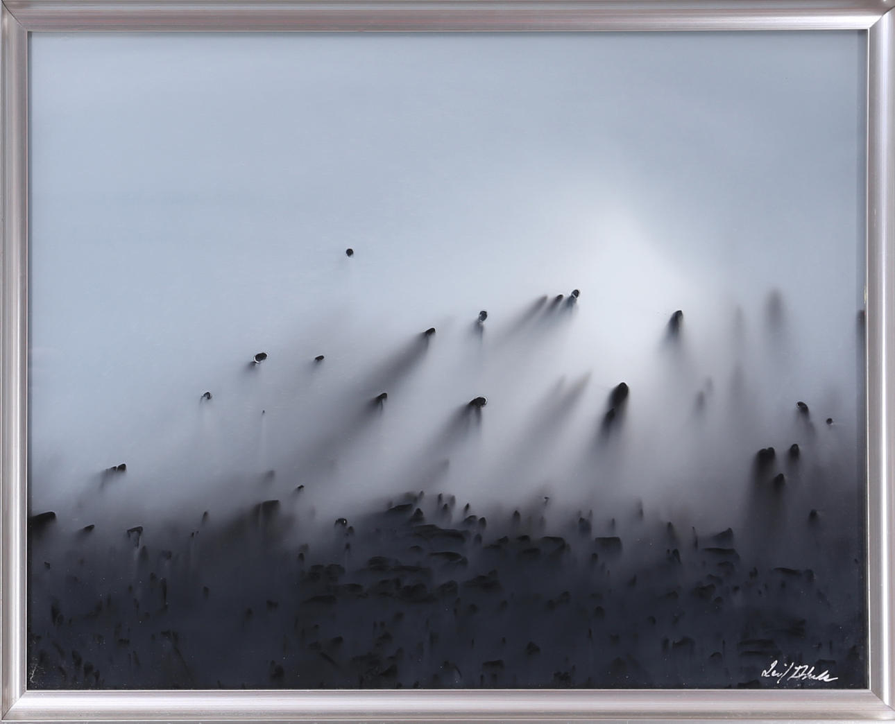 LEIF AHRLE. Glasmålning, signerad.