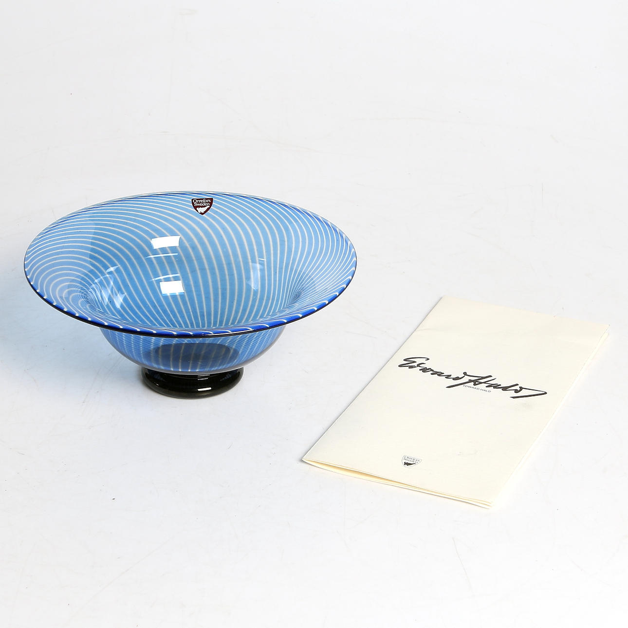 EDWARD HALD. Skål, Slipgraal, signerad, Orrefors.