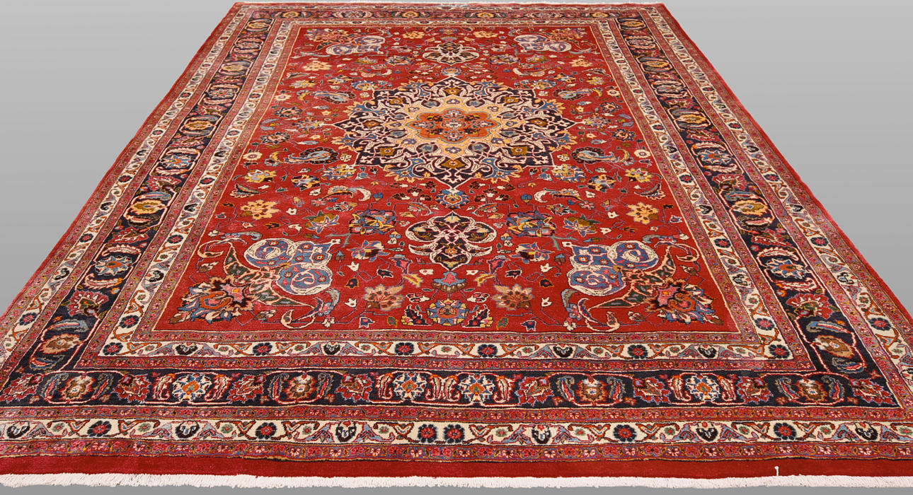 ORIENT CARPET. Meshed, signed, 356 x 250 cm.