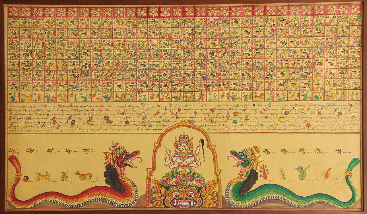INDONESIAN SCHOOL, 20TH CENTURY. Kamasan Indonesia Hindu calendar ...