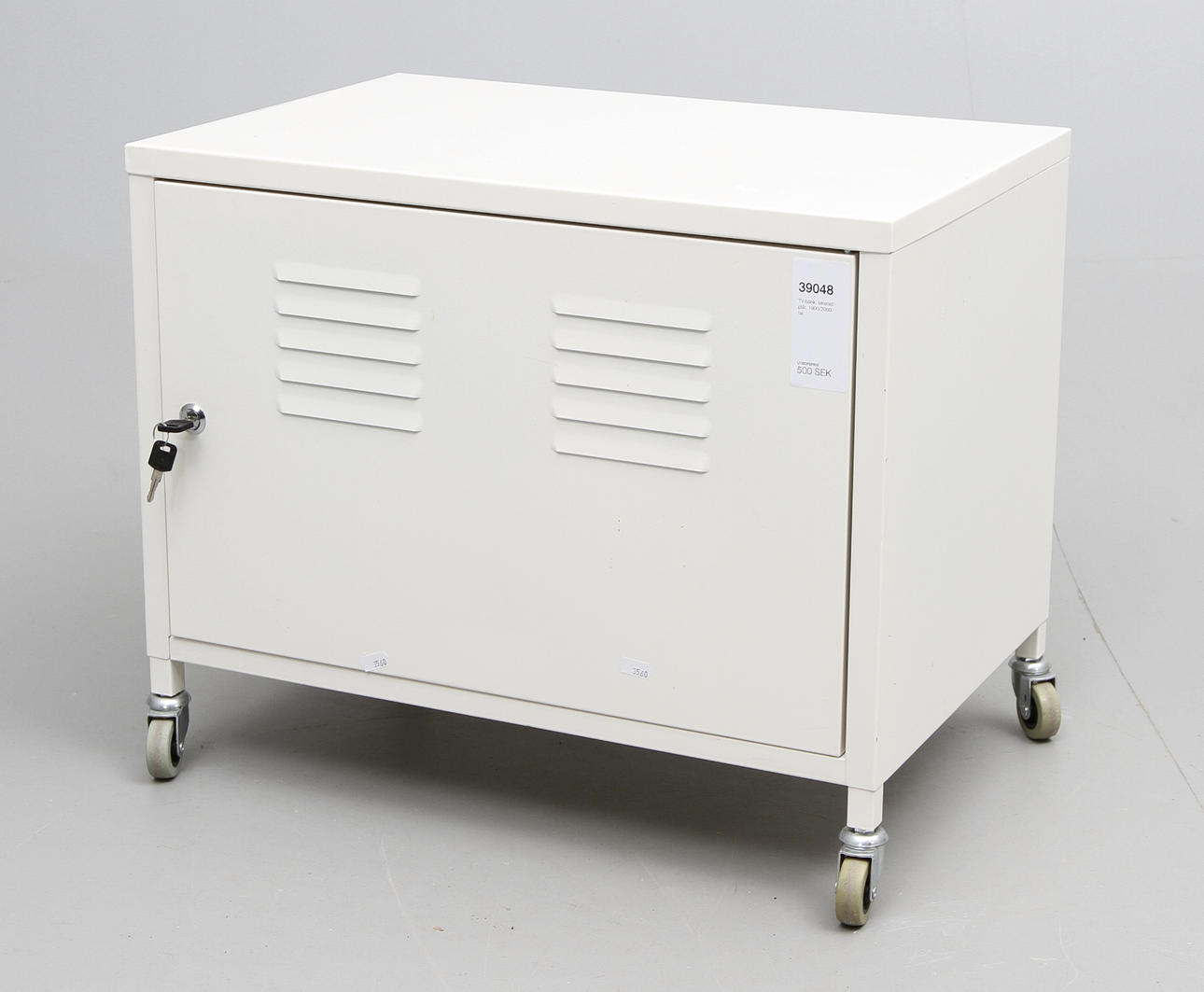 TV-bänk, lackerad plåt, 1900/2000-tal.