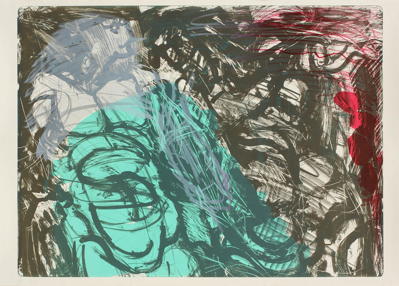 PER KIRKEBY. Färglitografi, diptyk, monogramsignerad samt daterad 81.